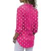 imageAvanova Women Pattern Print Button Down Blouse Top Long Sleeve Work Business ShirtGold Dot Hot Pink