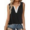 imageAvanova Women V Neck Tank Top Sleeveless Work Business Casual Blouse ShirtBlack White