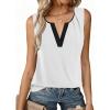 imageAvanova Women V Neck Tank Top Sleeveless Work Business Casual Blouse ShirtWhite