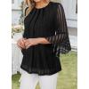 imageAvanova Women 34 Sleeve Sparkly Dressy Tunic Tops Bell Sleeve Elegant Blouse Shirts Black Large