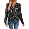 imageAvanova Women Boho Printed V Neck Tops Long Sleeve Shirts Work BlousesBlack Dots