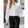 imageAvanova Women Bow Tie Neck Long Sleeve Blouses Tops Dressy Casual Elegant Work ShirtsWhite