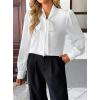 imageAvanova Women Bow Tie Neck Long Sleeve Blouses Tops Dressy Casual Elegant Work ShirtsWhite