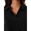 imageAvanova Women Collared Long Sleeve Shirts Blouses V Neck Tunic Tops Dressy Casual Black Medium