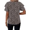 imageAvanova Women Floral Boho Print Ruffle Flutter Blouse Short Sleeve Work Business Summer Top Shirt Black Floral XLarge