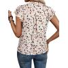 imageAvanova Women Floral Flutter Ruffle Short Sleeve Top Blouses V Neck Dressy Work ShirtBeige Dots