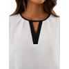 imageAvanova Women Keyhole V Neck Blouse Long Sleeve Tops Business Casual Shirt White Large