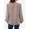 imageAvanova Women Leopard Blouses 34 Sleeve Length Tops Pleated Ruffle Long Sleeve Shirts Black Small