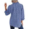 imageAvanova Women Leopard Print Ruffle V Neck Top 34 Long Sleeves Work Business Blouses ShirtBlue