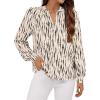 imageAvanova Women Long Sleeve Blouse V Neck Tops Work Business Casual ShirtsBeige Rope