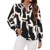 imageAvanova Women Long Sleeve Blouse V Neck Tops Work Business Casual ShirtsBlack Beige
