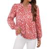 imageAvanova Women Long Sleeve Blouse V Neck Tops Work Business Casual ShirtsRed Floral