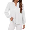 imageAvanova Women Long Sleeve Blouse V Neck Tops Work Business Casual ShirtsWhite