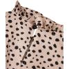 imageAvanova Women Polka Dot Long Sleeve Blouse Shirts Work Mock Neck Ruffle TopBeigeBlack