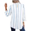 imageAvanova Women Polka Dot Long Sleeve Blouse Shirts Work Mock Neck Ruffle TopBlue White a