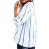 imageAvanova Women Polka Dot Long Sleeve Blouse Shirts Work Mock Neck Ruffle TopBlue White a