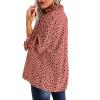 imageAvanova Women Polka Dot Long Sleeve Blouse Shirts Work Mock Neck Ruffle TopRust Red
