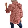 imageAvanova Women Polka Dot Long Sleeve Blouse Shirts Work Mock Neck Ruffle TopRust Red