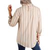 imageAvanova Women Polka Dot Long Sleeve Blouse Shirts Work Mock Neck Ruffle TopStriped Brown