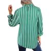 imageAvanova Women Polka Dot Long Sleeve Blouse Shirts Work Mock Neck Ruffle TopStriped Green
