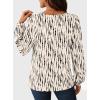 imageAvanova Women Striped Blouse Keyhole Tops Long Sleeves Work Business Casual ShirtBeige Dots