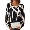 imageAvanova Women Striped Blouse Keyhole Tops Long Sleeves Work Business Casual ShirtBlack