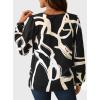imageAvanova Women Striped Blouse Keyhole Tops Long Sleeves Work Business Casual ShirtBlack