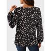 imageAvanova Women Striped Blouse Keyhole Tops Long Sleeves Work Business Casual ShirtBlack Floral