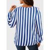 imageAvanova Women Striped Blouse Keyhole Tops Long Sleeves Work Business Casual ShirtBlue