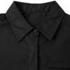 imageAvanova Women Striped Button Down Crop Top Collared Neck Long Sleeve Blouses ShirtSolid Black
