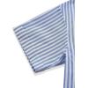 imageAvanova Women Striped Button Down Short Sleeve Shirts Cropped Blouse Loose Business Work Tops Blue Striped Large