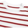 imageAvanova Women Striped Puff Sleeve Short Sleeve Tops Ribbed Knit Summer Casual Shirts Blouse White Red Large