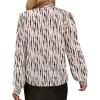 imageAvanova Women Tie Neck Bishop Long Sleeve Shirts Casual Work Blouses TopsApricot Striped