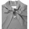 imageAvanova Women Tie Neck Bishop Long Sleeve Shirts Casual Work Blouses TopsBlack Checked
