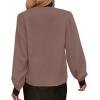 imageAvanova Women Tie Neck Bishop Long Sleeve Shirts Casual Work Blouses TopsBlack Khaki