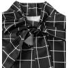 imageAvanova Women Tie Neck Bishop Long Sleeve Shirts Casual Work Blouses TopsBlack Plaid