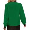 imageAvanova Women Tie Neck Bishop Long Sleeve Shirts Casual Work Blouses TopsGreen