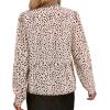 imageAvanova Women Tie Neck Bishop Long Sleeve Shirts Casual Work Blouses TopsKhaki Leopard