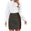 imageAvanova Women Tie Neck Bishop Long Sleeve Shirts Casual Work Blouses TopsSolid White