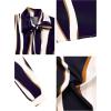 imageAvanova Women Tie Neck Bishop Long Sleeve Shirts Casual Work Blouses TopsStriped Navy