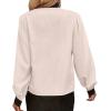 imageAvanova Women Tie Neck Bishop Long Sleeve Shirts Casual Work Blouses TopsWhite Beige