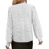 imageAvanova Women Tie Neck Bishop Long Sleeve Shirts Casual Work Blouses TopsWhite Dots