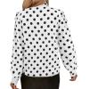 imageAvanova Women Tie Neck Bishop Long Sleeve Shirts Casual Work Blouses TopsWhite Dots a