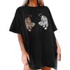 imageAvanova Women Tigers Graphic Oversized Tee Top Short Sleeve Loose Crewneck Summer TShirtBlack G