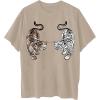 imageAvanova Women Tigers Graphic Oversized Tee Top Short Sleeve Loose Crewneck Summer TShirtKhaki B