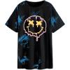 imageAvanova Women Tigers Graphic Oversized Tee Top Short Sleeve Loose Crewneck Summer TShirtSmile Black Blue