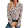 imageAvanova Women Boho Printed V Neck Tops Long Sleeve Shirts Work BlousesBeige Leopard