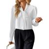 imageAvanova Women Bow Tie Neck Long Sleeve Blouses Tops Dressy Casual Elegant Work ShirtsWhite