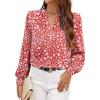 imageAvanova Women Long Sleeve Blouse V Neck Tops Work Business Casual ShirtsRed Floral