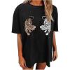imageAvanova Women Tigers Graphic Oversized Tee Top Short Sleeve Loose Crewneck Summer TShirtBlack G